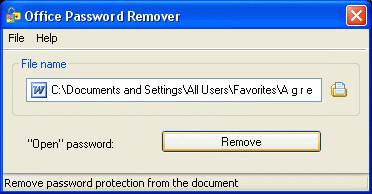 Screenshot of Office Password Remover
